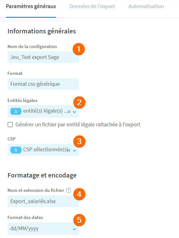 Exportación de datos de RR HH guía de configuración de la